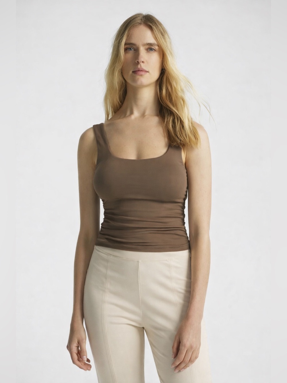OGL Brown Built in Brami Tank Cropped Size Large